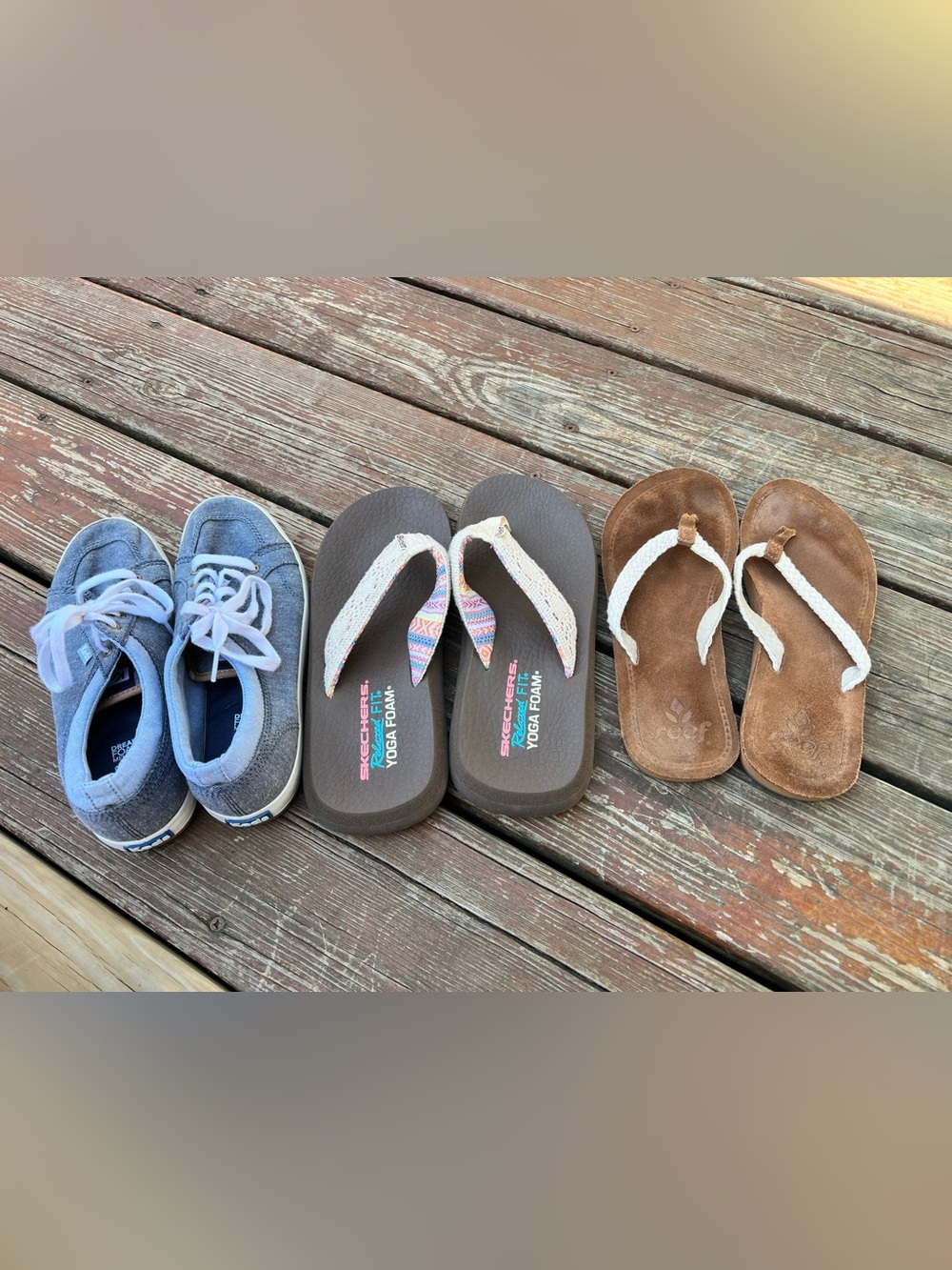 Multiple Items - Reef and Sketchers Flip Flops + Keds Blue Canvas Flats